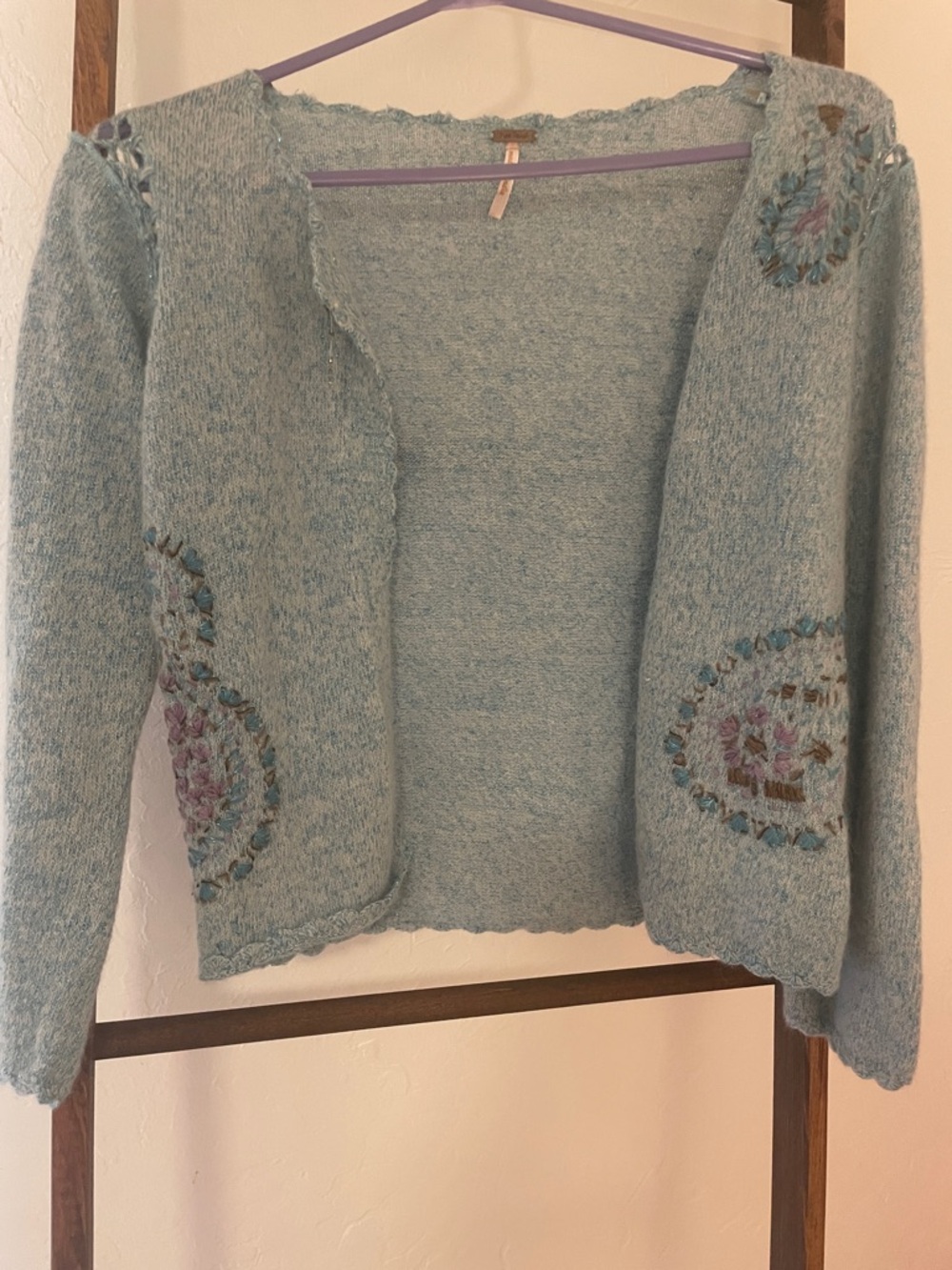 Free People Crochet Detail Open Cardigan - m but fits s or xs